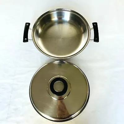 Vintage VOLLRATH 304-S Tri-Ply Stainless Stock Pot Frying Pan Skillet W/Lid USA • $43.19