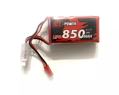 ACE Power 3S 11.1V 850mAh 30C LiPo Battery Soft Case W/ JST Connector ACE Power • $26