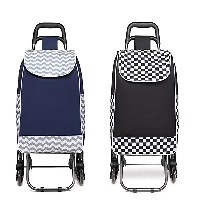 £19.89 • Buy Large Lightweight Shopping Trolley With 6 Wheels  Wheeled Push Cart Luggage Bag