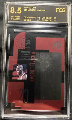 1996-97 UD3 #23 Michael Jordan HOFer Graded 8.5 NR-MINT Star Focus • $113.23