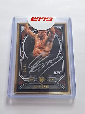 2017 Topps UFC Museum Collection Framed Auto Card FA-GS Georges St-Pierre /15 • $728.27