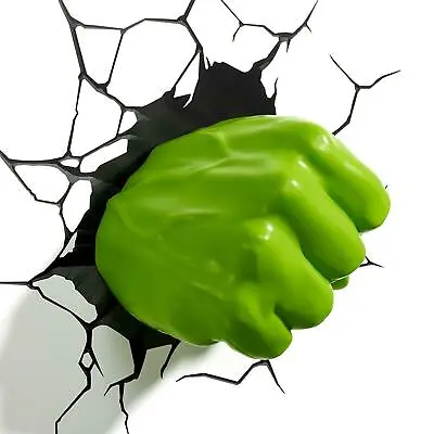Hulk Fist 3D FX Led Wall Light Sticker Hang Decoration Marvel Avengers Character • £25.98