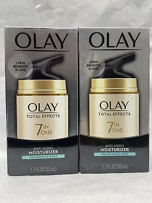 2 Olay Total Effects 7 In One Fragrance Free Moisturizer 1.7oz Ea Scuffed Box • $34.98