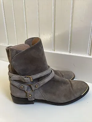Ugg Kelby Bootie Boots Sz 11 Womens Color Mouse Suede Cowboy Western • $45