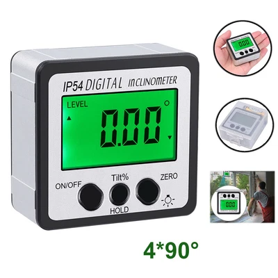 £12.47 • Buy 4*90° LCD Digital Protractor Inclinometer Magnetic Bevel Angle Finder Gauge Tool