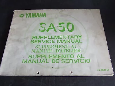 $14.50 • Buy Yamaha SA50 SA 50 1982 1983 Workshop Service Manual Supplement