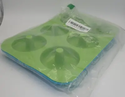 Set 2 Walfos Silicone Mini Donut Baking Pans Molds Microwave Safe Green & Blue • $4.97