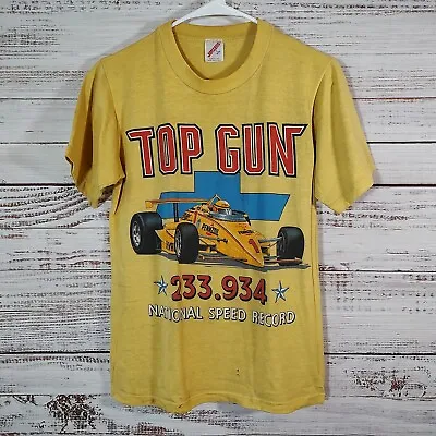 Vintage Single Stitch USA Indy Car T-Shirt Rick Mears Top Gun Pennzoil Small S • $42