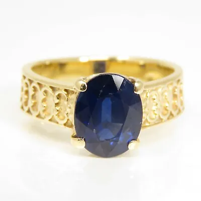 NYJEWEL 14k Yellow Gold 3ct Natural Sapphire Ring • $1999