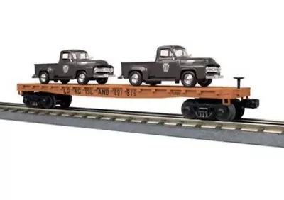 Mth Railking Long Island Flat Car W/ Pickup Trucks 30-76671 O Gauge Freight Lirr • $134.99