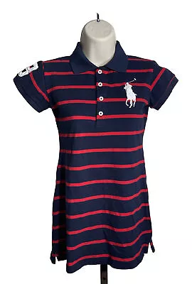 Ralph Lauren Polo Women’s Sz Small Big Pony Rugby Stripe Slim Fit  Shirt Top • $10.99