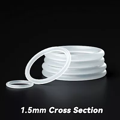 £18.71 • Buy Food Grade O-Ring 1.5mm Cross Section Clear Silicone Rubber O Rings 5mm-80mm OD