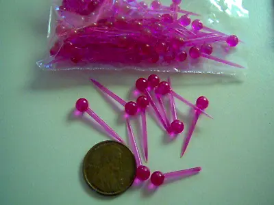 Vintage Dark Pink Translucent Sparkle Pins (Sequin Pins) • $2.99