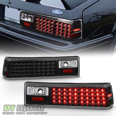 Black 1987-1993 Ford Mustang LED Tail Lights Brake Lamps 87-93 Left+Right Pair • $139.99