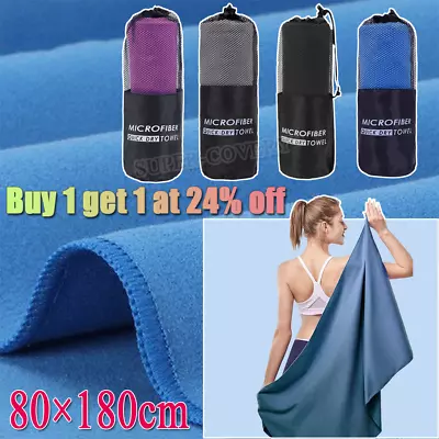 Microfibre Towel Compact Fast Drying Travel Sports Gym Beach Camping Swimming UK • £2.61