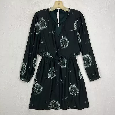 Express Womens Dress Size Small Black Green Long Sleeve Keyhole Long Sleeve • $9.95