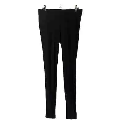 Maggie Ward Womens Size Medium Leggings Black Ribbed High Rise Stretch Basic • $17.99