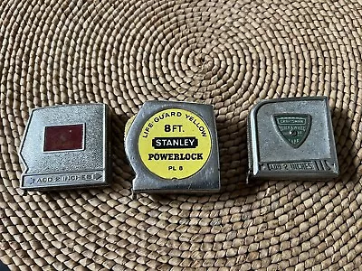 3 Vintage Tape Measures 8ft Stanley-10ft Craftsman-10ft Interpace-9ft+read AS IS • $18.95