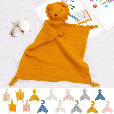 Muslin Cotton Baby Bunny Lovey Comforter Baby Security Snuggle Soother Blanket • £6.99