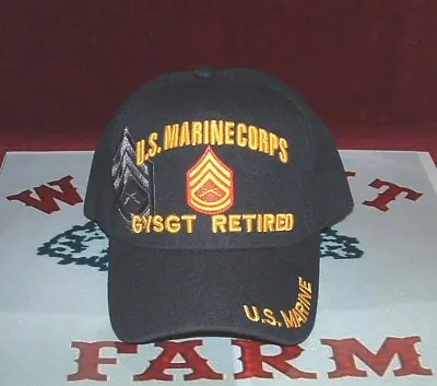 GYSGT Retired Gunnery Sergeant US Marine Corps USMC Embroidered Black Ball Cap. • $16