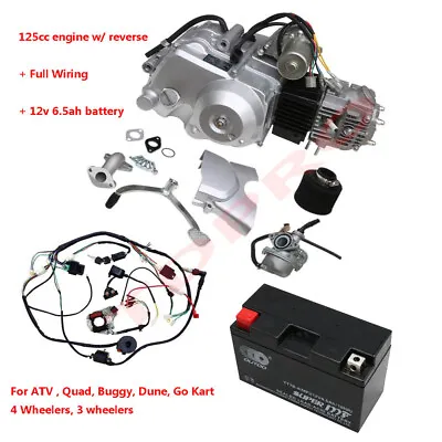 125cc Semi Auto Engine Motor 3 Speed Reverse For Go Kart ATV Buggy 4 Wheelers • $459.46