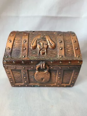 Vintage Brass Pirate Treasure Chest Piggy Bank • $15