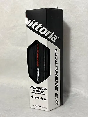 Vittoria Corsa Speed TLR Tubeless G2.0 700x25C Road Clincher Tire-Black - NEW • $34.99