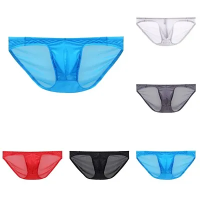 £3.36 • Buy Men Briefs Mesh See-through Underwear Shorts Underpants Sexy Breathable Panties