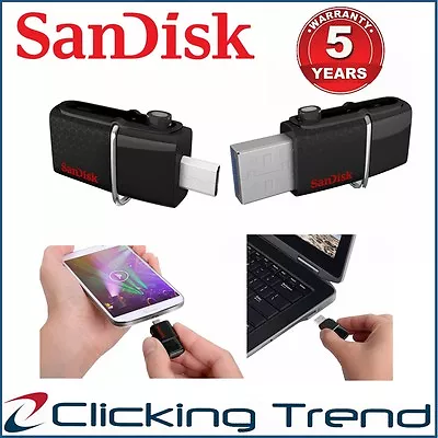 USB Dual Flash Drive 3.0 SanDisk 32GB 64G 128GB 256G 16G Micro OTG Android Phone • $11.95