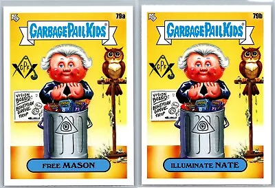 Freemasons Illuminati Garbage Pail Kids GPK Spoof 2 Card Set • $8.41