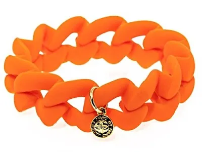 Marc By Marc Jacobs Orange Turnlock Rubber Stretch Bracelet • $13.97