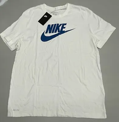 Nike Sportswear Men's Logo Tee-Shirt DR0564-101 WHITE / BLUE   SIZE XXL • $22.99