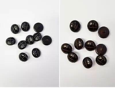 Leather Look Plastic Buttons 18mm Football Style Shank Buttons Black Or Brown • £2.65