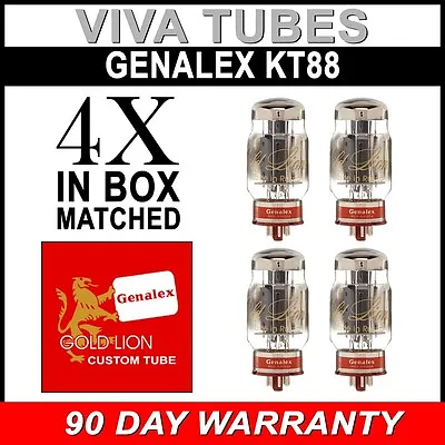 Brand New Matched Quad (4) Genalex Gold Lion Reissue KT88 / 6550 Vacuum Tubes • $368.23