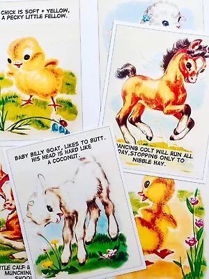 Vintage Retro Farm Animal Nursery Room Crafting STICKERS - Just Cut & Use! • $3.60