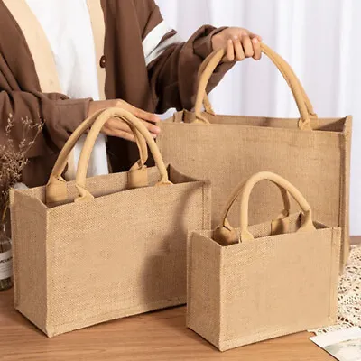 Vintage Linen Tote Bags Summer Beach Handbags DIY Eco Shopping Bag • $8.74