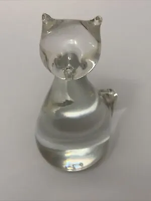 Vintage Glass Cat Figurine. Nilo Signed Fancy Glass Figurine.  • $49.99