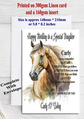 Personalised Birthday Card Horse With Lovely Verse Any Age Name And Relationship • £2.99