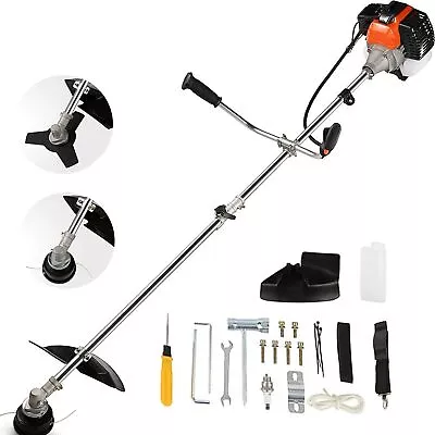 42.7CC 2-Stroke 2-in-1 Gas Straight Shaft String Grass Trimmer Weed Eater Cutter • $155.99