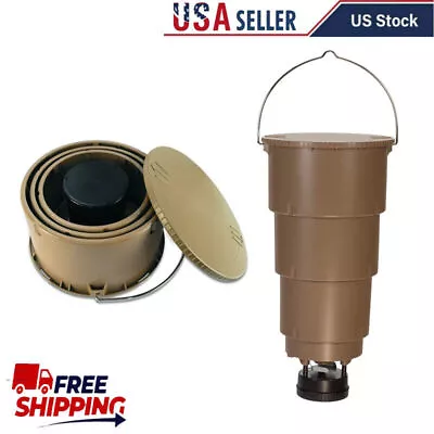 Deer Feeder All-In-One 5-Gallon Hanging Timer Adjustable Plastic Tapered Bucket • $89.66