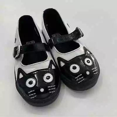 TUK T.U.K Black And White Mary Jane Kitty Cat Face Buckle Shoes • $30