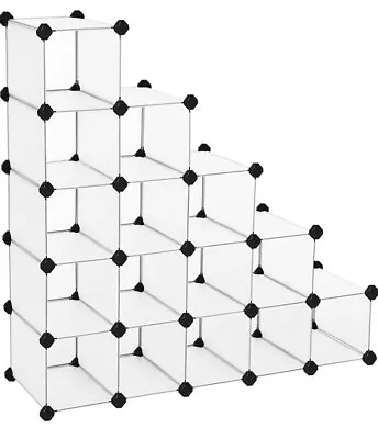 Songmics Interlocking Shoe Rack Square/Rectangular Storage Organiser 15 Slot Mod • £27.99