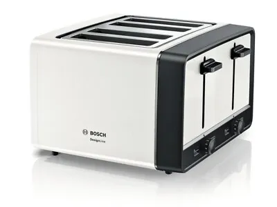 £69 • Buy Bosch TAT5P441GB DesignLine 4 Slice Toaster In WHITE 2 Year Warranty