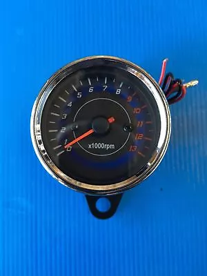 Tachometer Rev Counter Analog Cafe' Racer Black New • $27.33