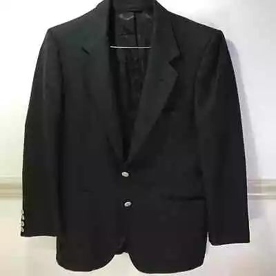 Vintage Men’s Lanvin Paris Black Sports Coat Jacket Blazer Executive Luxury 36R  • $49