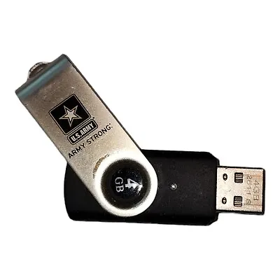 US Army Flash Thumb Drive 4 GB Silver Military USB Data Storage Drive • $3.95