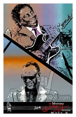 BB KING RAY CHARLES 1987 MONTEREY JAZZ FRSTIVAL 11x17 POSTER POP ROCK ART ICONIC • $16.99
