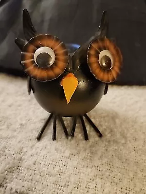 Vintage Retro Owl Bobblehead Metal Folk Art  Sculpture  Nodder. MCM  Rare! • $14.95