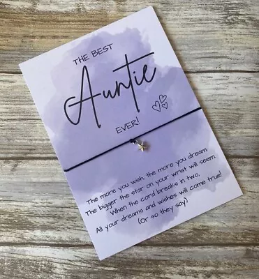 £2.75 • Buy Auntie Wish Bracelet Birthday Best Ever Gift From Niece Nephew Thank You Present