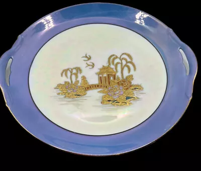 1920s Japan Noritake-Moriyama Variant Gaudy Blue Willow 10in Serving Plate • $59.99